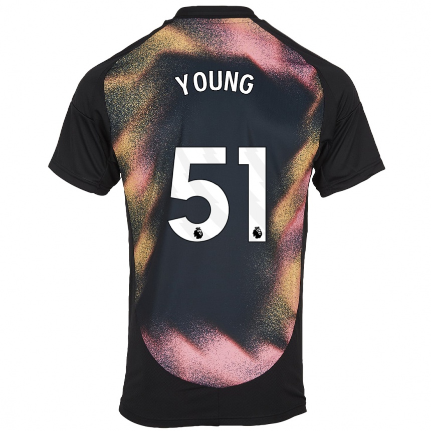 Niño Fútbol Camiseta Brad Young #51 Negro Blanco 2ª Equipación 2024/25 México