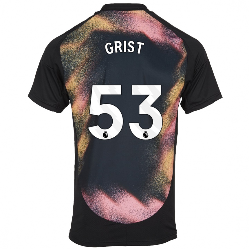 Niño Fútbol Camiseta Ben Grist #53 Negro Blanco 2ª Equipación 2024/25 México