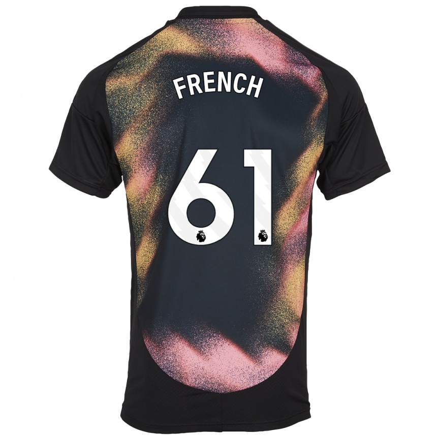 Niño Fútbol Camiseta Harry French #61 Negro Blanco 2ª Equipación 2024/25 México