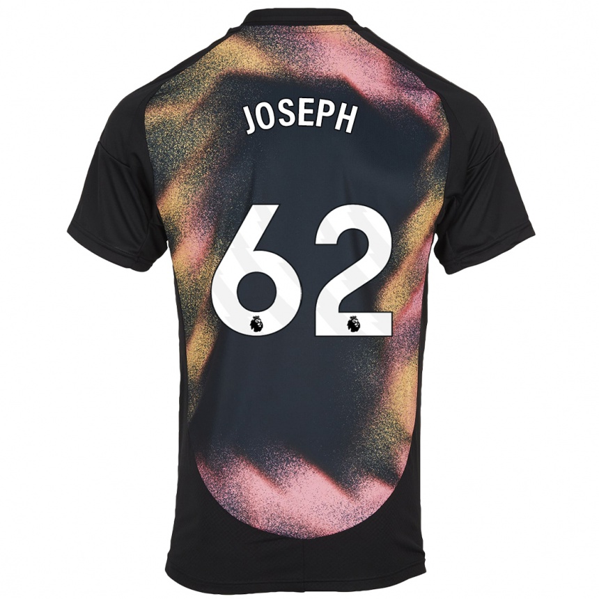 Niño Fútbol Camiseta Jayden Joseph #62 Negro Blanco 2ª Equipación 2024/25 México