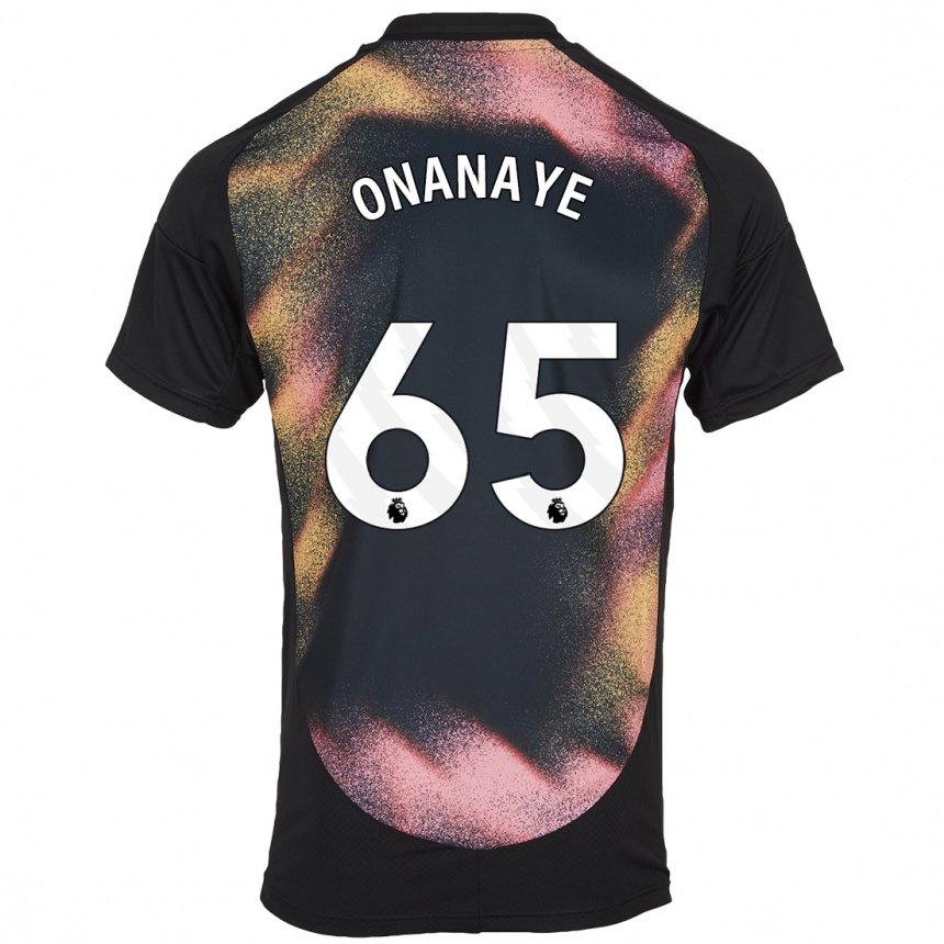 Niño Fútbol Camiseta Toby Onanaye #65 Negro Blanco 2ª Equipación 2024/25 México