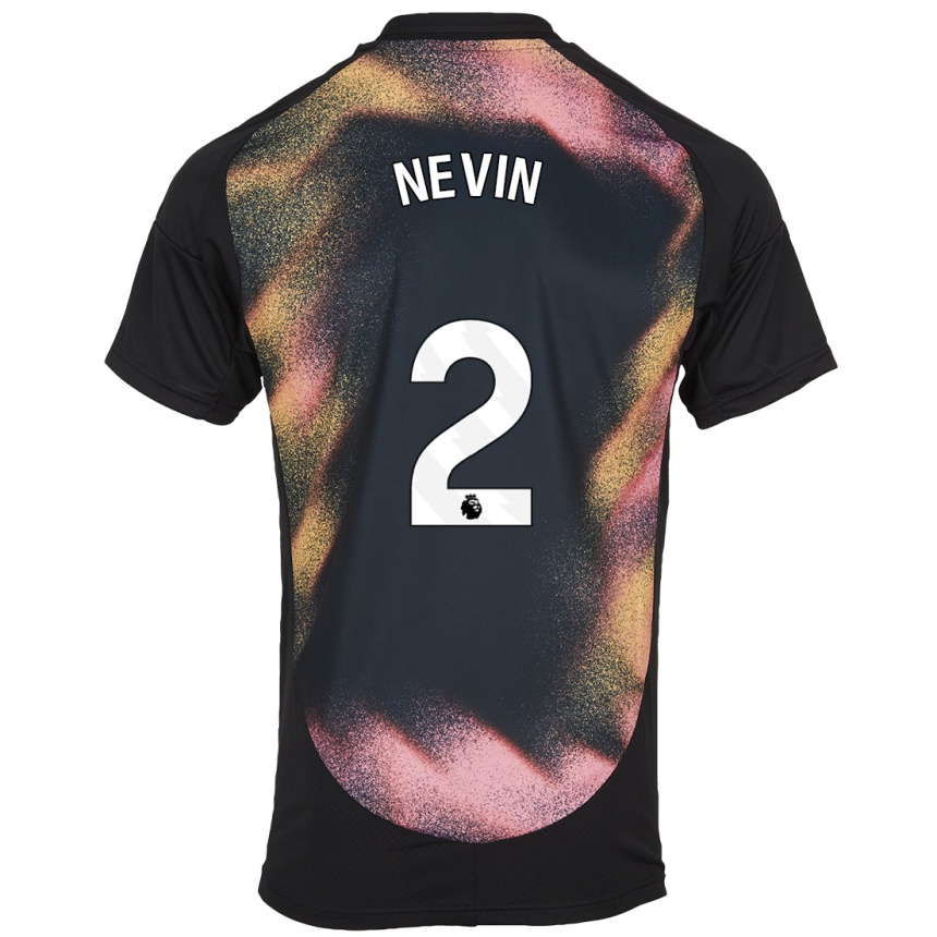 Niño Fútbol Camiseta Courtney Nevin #2 Negro Blanco 2ª Equipación 2024/25 México