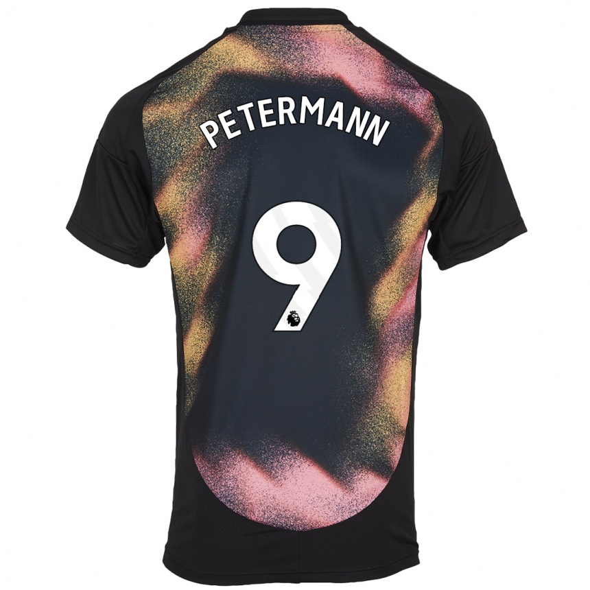 Niño Fútbol Camiseta Lena Petermann #9 Negro Blanco 2ª Equipación 2024/25 México