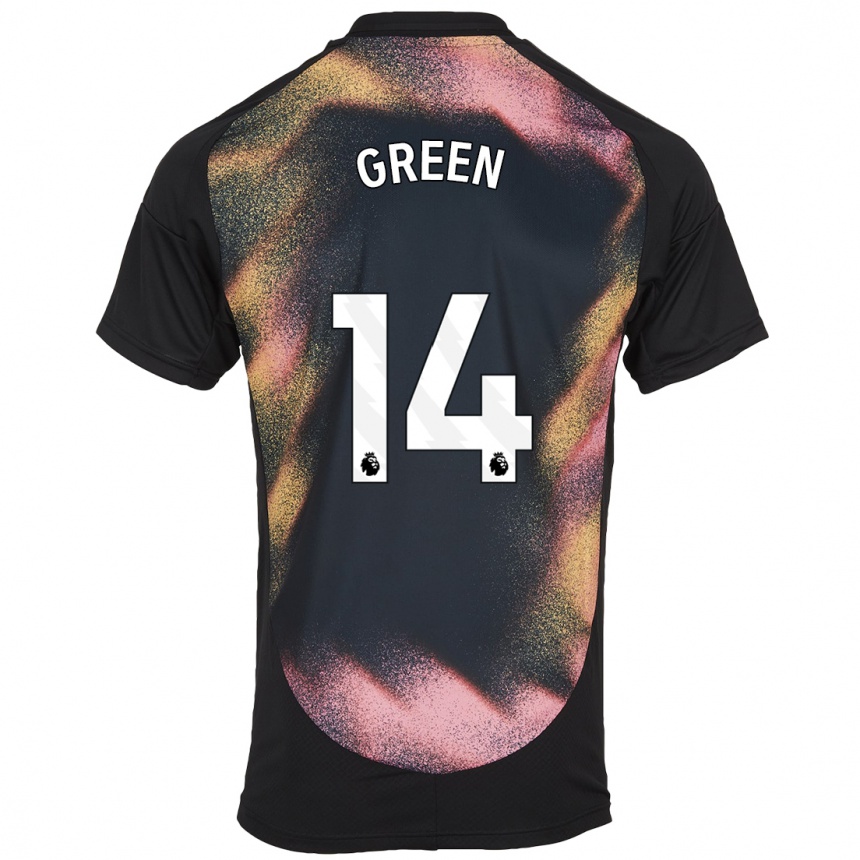 Niño Fútbol Camiseta Josie Green #14 Negro Blanco 2ª Equipación 2024/25 México