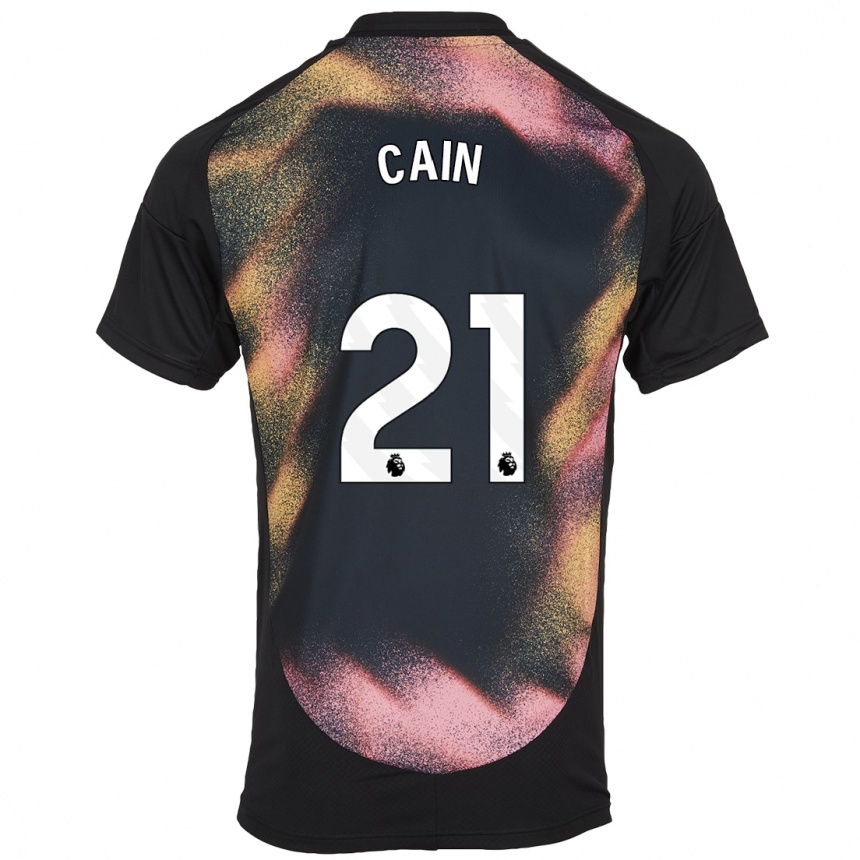 Niño Fútbol Camiseta Hannah Cain #21 Negro Blanco 2ª Equipación 2024/25 México