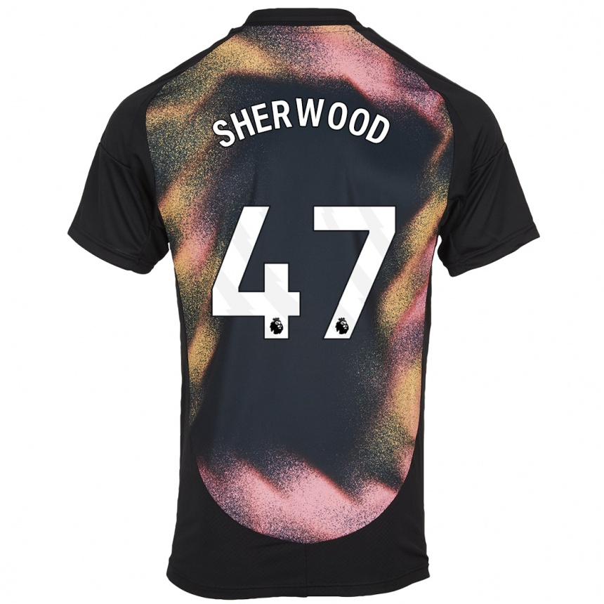 Niño Fútbol Camiseta Simone Sherwood #47 Negro Blanco 2ª Equipación 2024/25 México