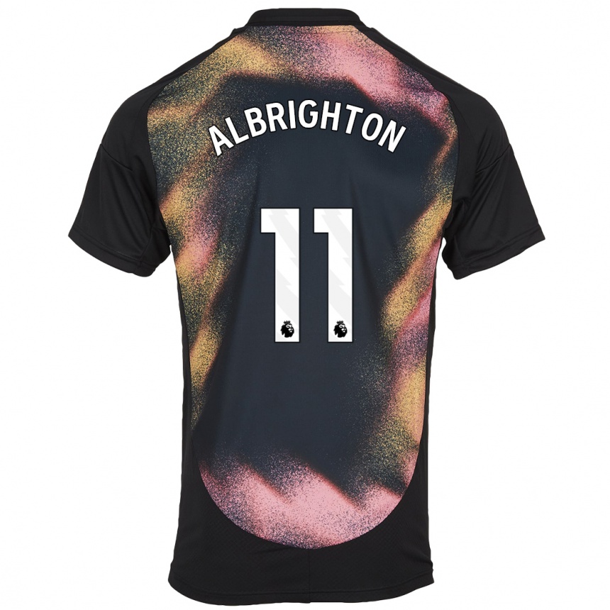 Niño Fútbol Camiseta Marc Albrighton #11 Negro Blanco 2ª Equipación 2024/25 México