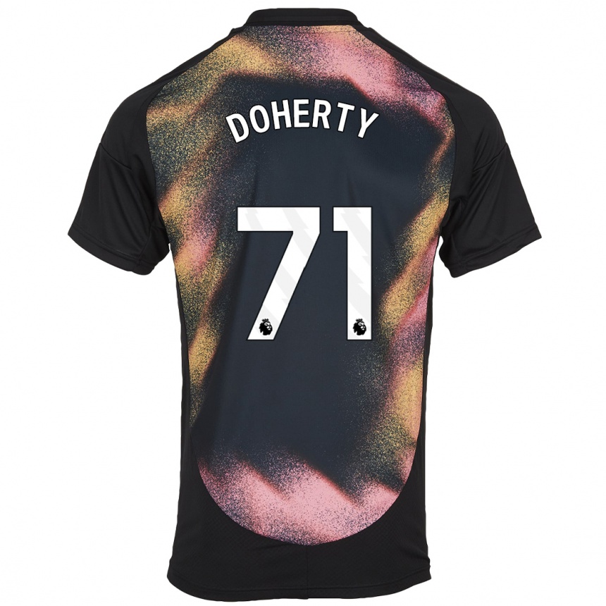 Niño Fútbol Camiseta Arlo Doherty #71 Negro Blanco 2ª Equipación 2024/25 México