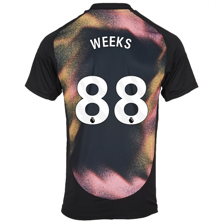 Niño Fútbol Camiseta Tyler Weeks #88 Negro Blanco 2ª Equipación 2024/25 México