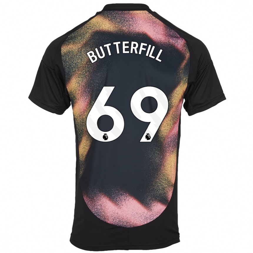 Niño Fútbol Camiseta Jack Butterfill #69 Negro Blanco 2ª Equipación 2024/25 México