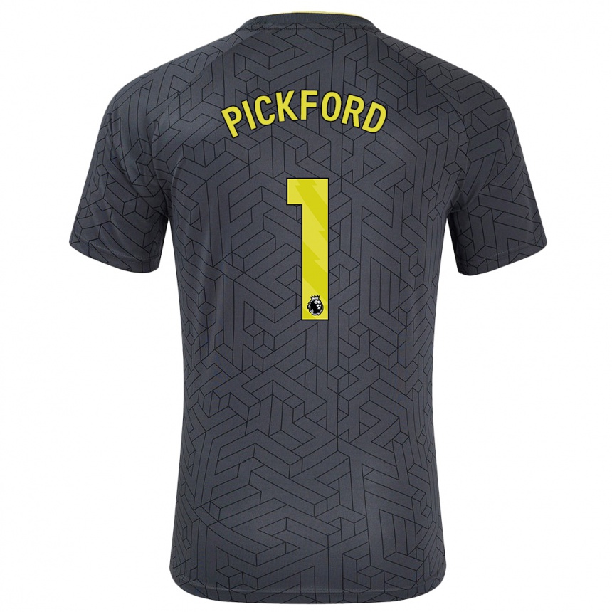 Niño Fútbol Camiseta Pickford #1 Negro Amarillo 2ª Equipación 2024/25 México