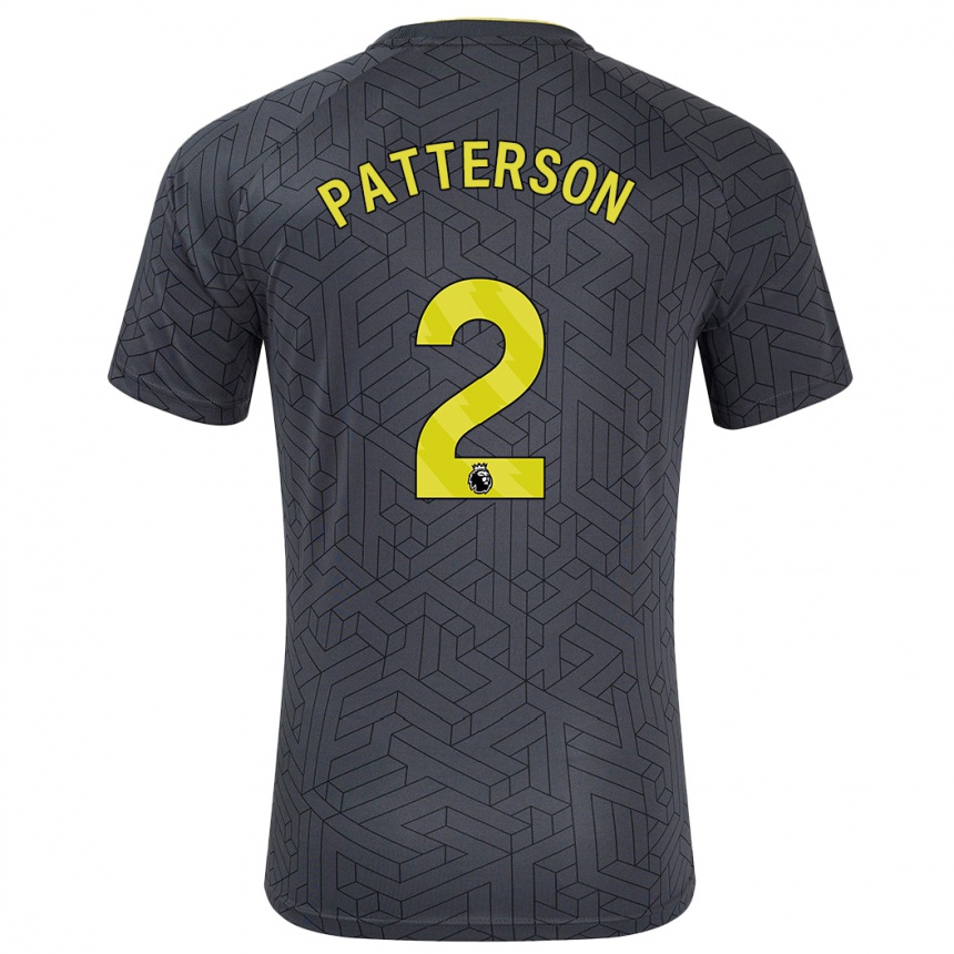 Niño Fútbol Camiseta Nathan Patterson #2 Negro Amarillo 2ª Equipación 2024/25 México