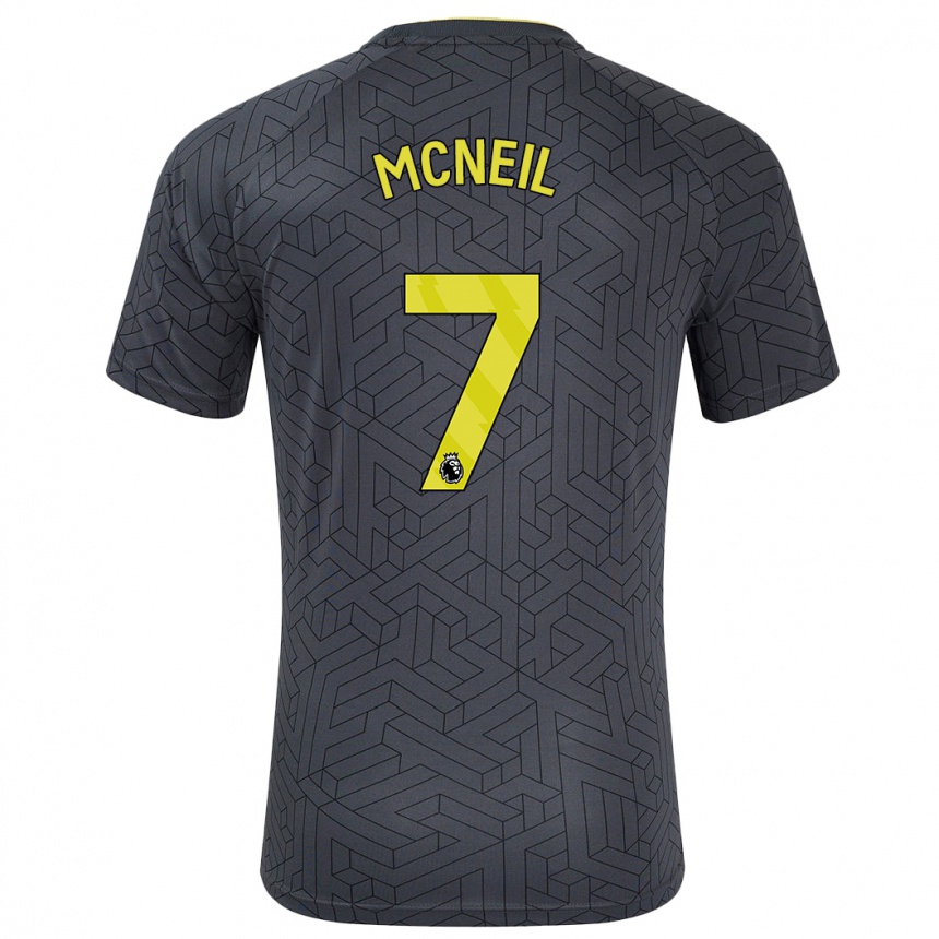 Niño Fútbol Camiseta Dwight Mcneil #7 Negro Amarillo 2ª Equipación 2024/25 México