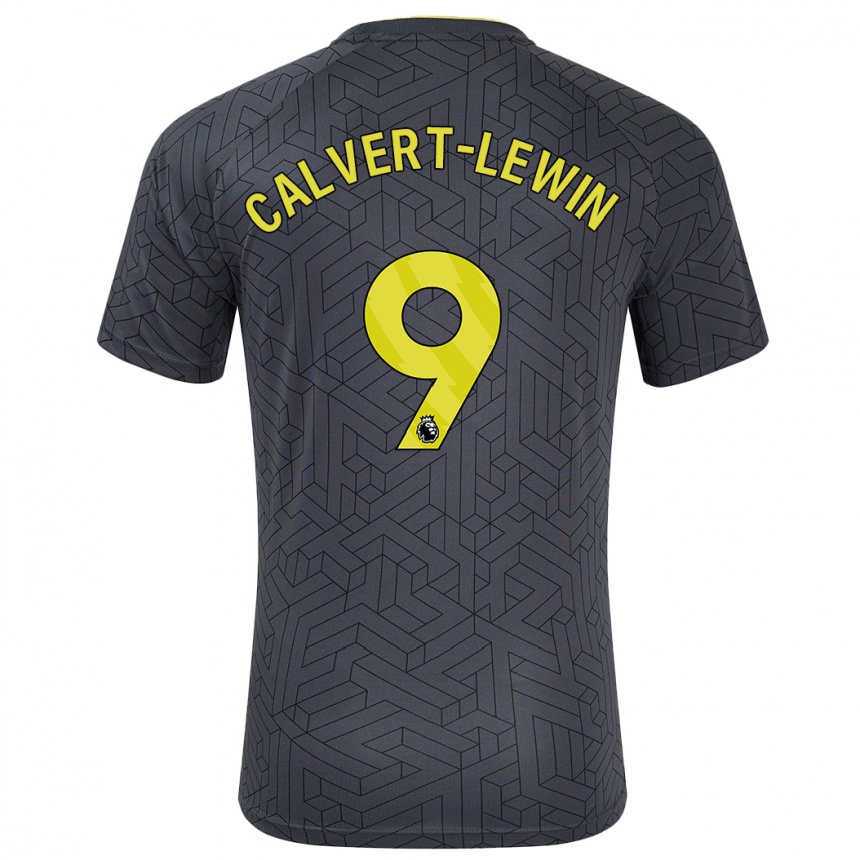 Niño Fútbol Camiseta Dominic Calvert-Lewin #9 Negro Amarillo 2ª Equipación 2024/25 México