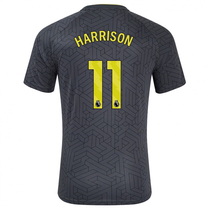 Niño Fútbol Camiseta Jack Harrison #11 Negro Amarillo 2ª Equipación 2024/25 México