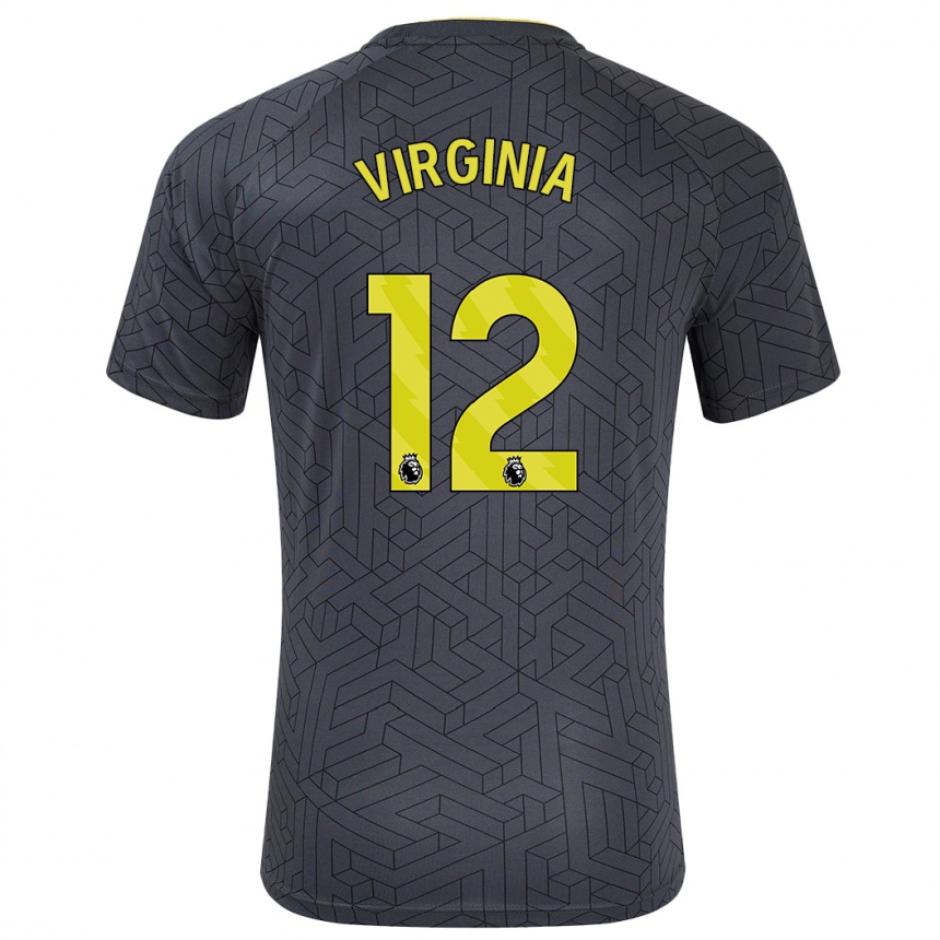 Niño Fútbol Camiseta João Virgínia #12 Negro Amarillo 2ª Equipación 2024/25 México