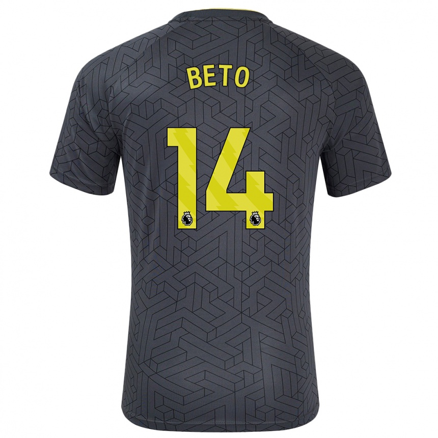 Niño Fútbol Camiseta Beto #14 Negro Amarillo 2ª Equipación 2024/25 México