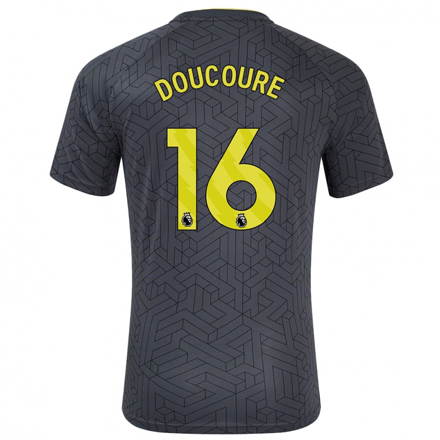 Niño Fútbol Camiseta Abdoulaye Doucouré #16 Negro Amarillo 2ª Equipación 2024/25 México