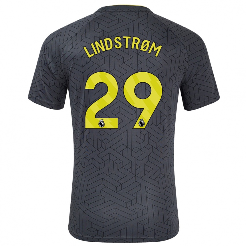 Niño Fútbol Camiseta Jesper Lindstrøm #29 Negro Amarillo 2ª Equipación 2024/25 México