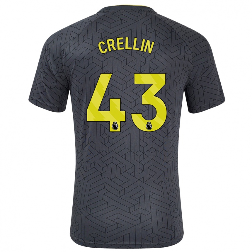 Niño Fútbol Camiseta Billy Crellin #43 Negro Amarillo 2ª Equipación 2024/25 México