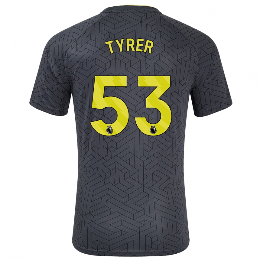 Niño Fútbol Camiseta Harry Tyrer #53 Negro Amarillo 2ª Equipación 2024/25 México