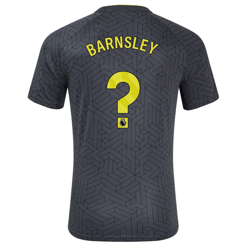 Niño Fútbol Camiseta Fraser Barnsley #0 Negro Amarillo 2ª Equipación 2024/25 México