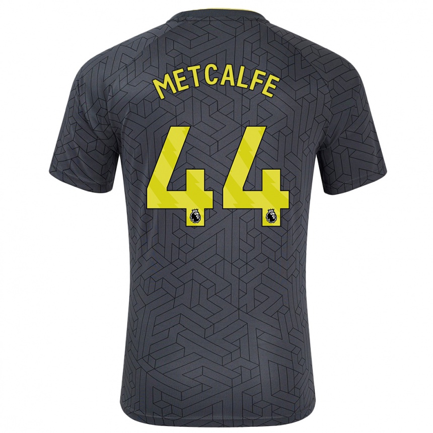 Niño Fútbol Camiseta Jenson Metcalfe #44 Negro Amarillo 2ª Equipación 2024/25 México