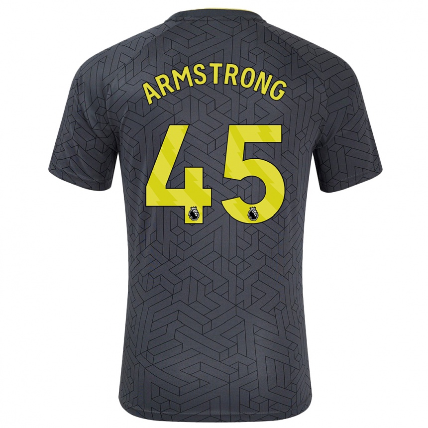 Niño Fútbol Camiseta Harrison Armstrong #45 Negro Amarillo 2ª Equipación 2024/25 México