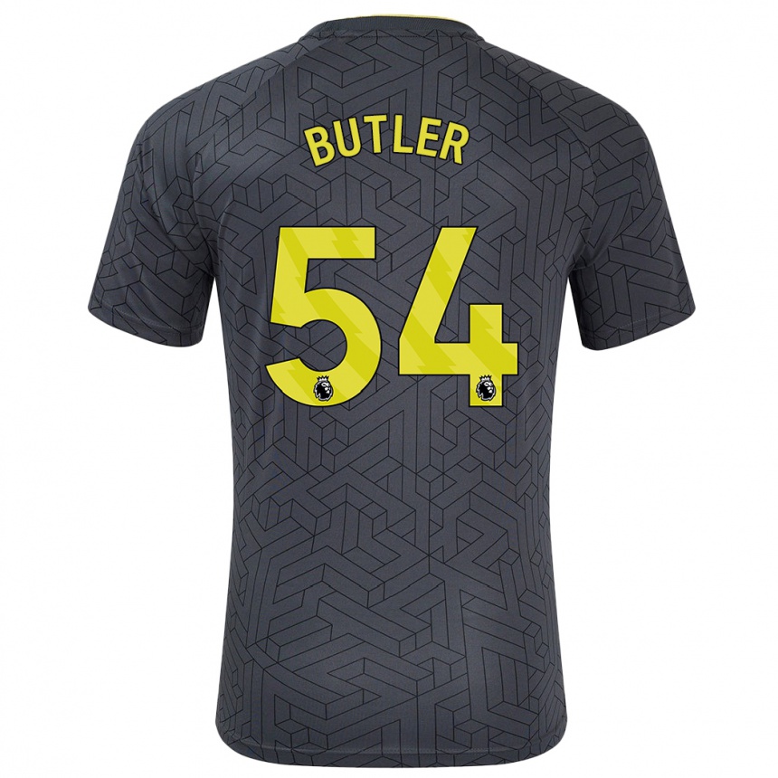 Niño Fútbol Camiseta Jack Butler #54 Negro Amarillo 2ª Equipación 2024/25 México