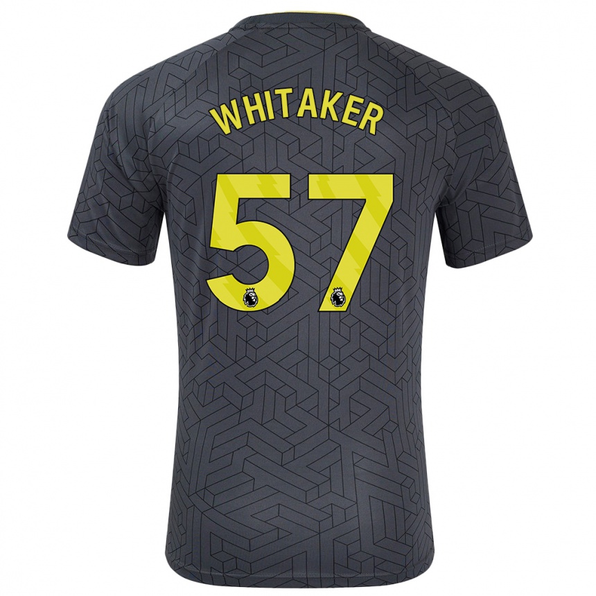 Niño Fútbol Camiseta Charlie Whitaker #57 Negro Amarillo 2ª Equipación 2024/25 México