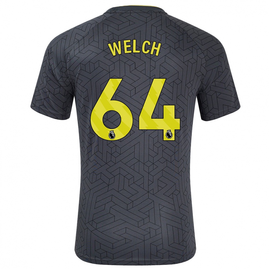 Niño Fútbol Camiseta Reece Welch #64 Negro Amarillo 2ª Equipación 2024/25 México