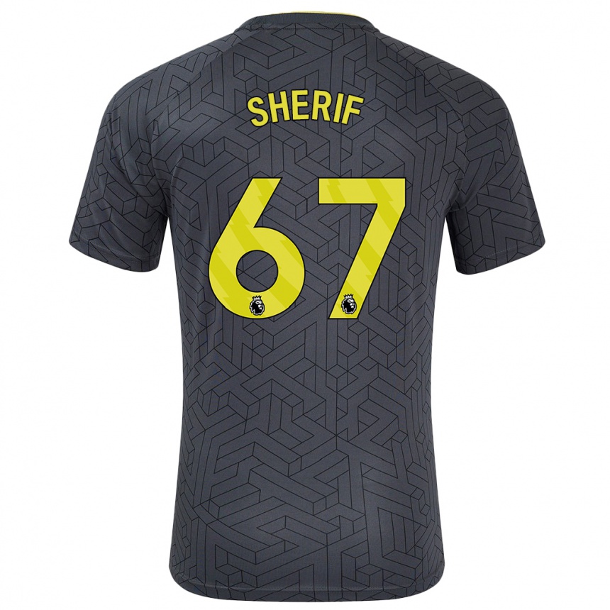 Niño Fútbol Camiseta Martin Sherif #67 Negro Amarillo 2ª Equipación 2024/25 México