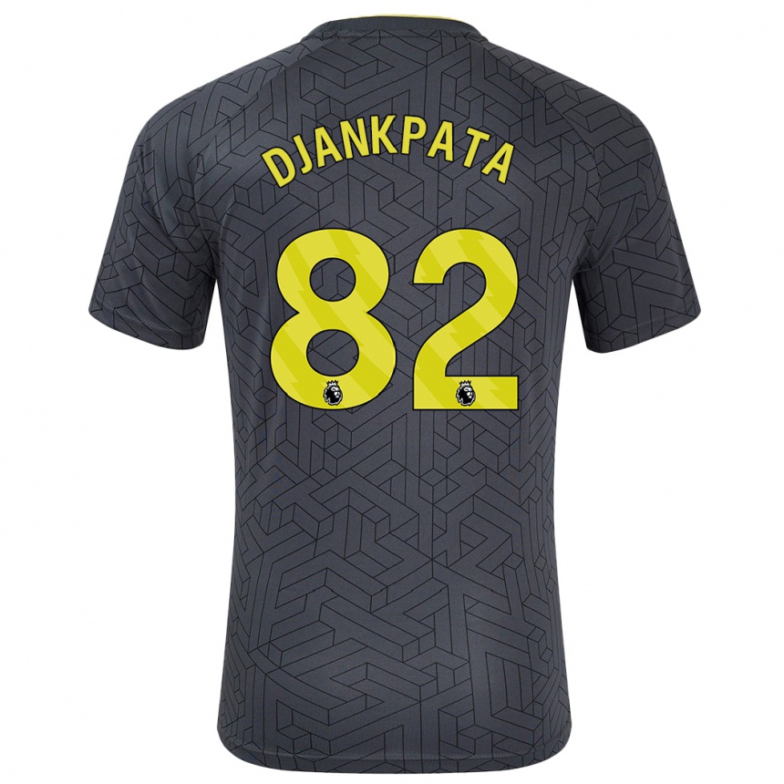 Niño Fútbol Camiseta Halid Djankpata #82 Negro Amarillo 2ª Equipación 2024/25 México