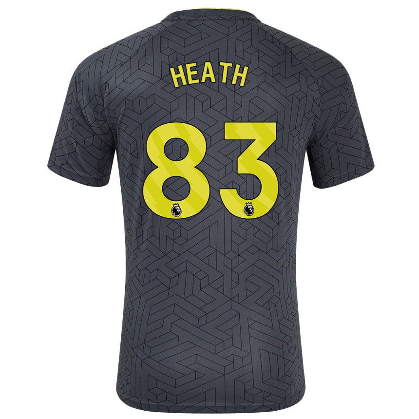 Niño Fútbol Camiseta Isaac Heath #83 Negro Amarillo 2ª Equipación 2024/25 México