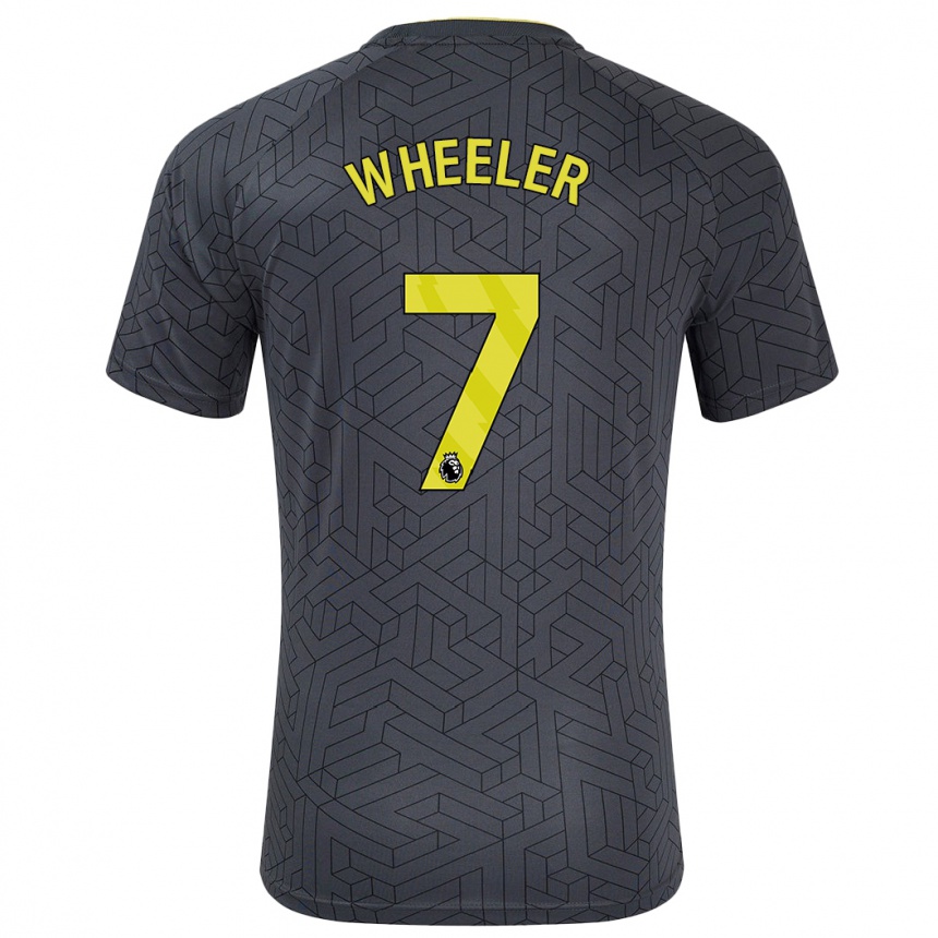 Niño Fútbol Camiseta Clare Wheeler #7 Negro Amarillo 2ª Equipación 2024/25 México