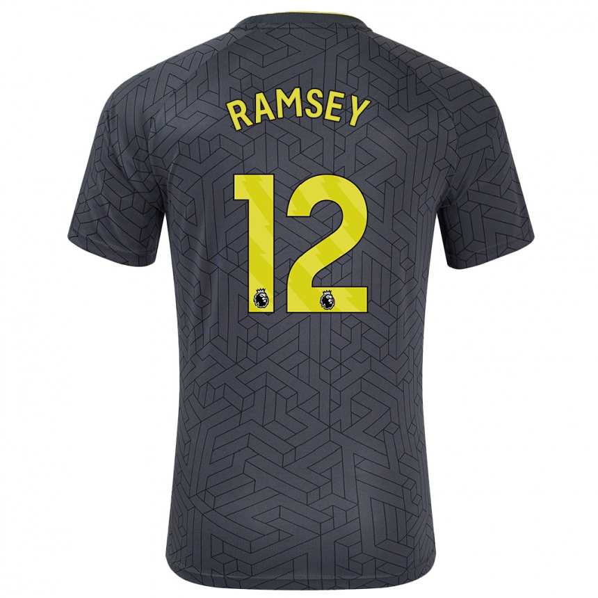 Niño Fútbol Camiseta Emily Ramsey #12 Negro Amarillo 2ª Equipación 2024/25 México