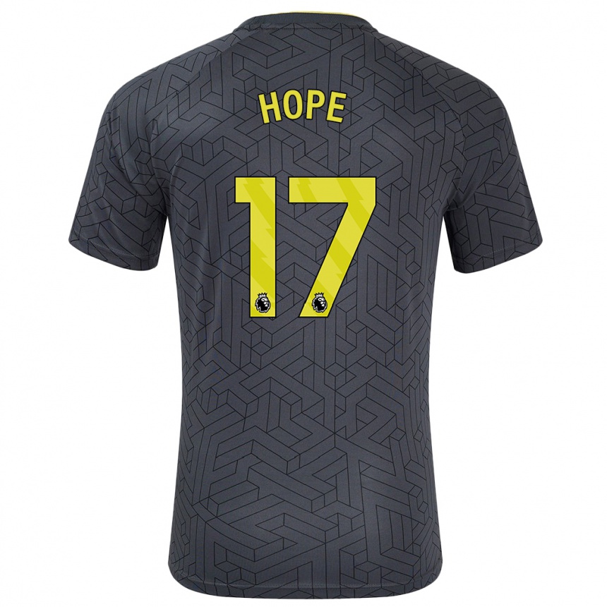 Niño Fútbol Camiseta Lucy Hope #17 Negro Amarillo 2ª Equipación 2024/25 México