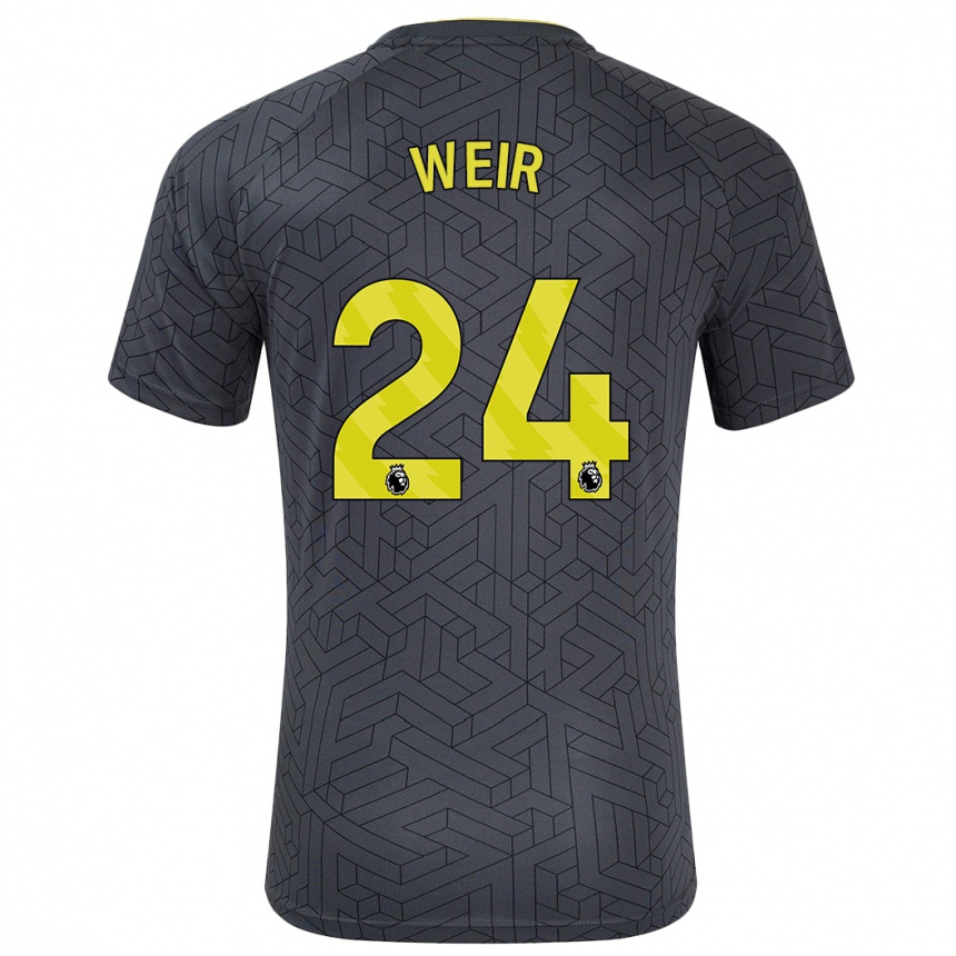 Niño Fútbol Camiseta Kenzie Weir #24 Negro Amarillo 2ª Equipación 2024/25 México