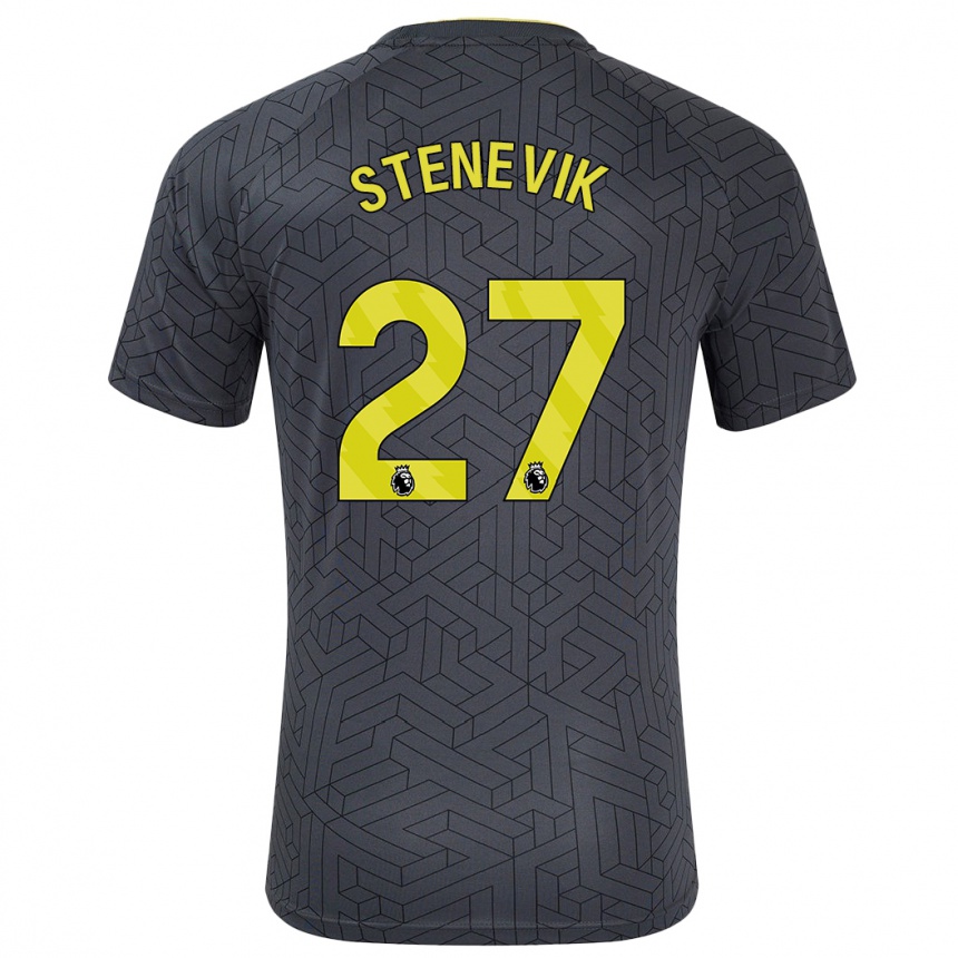 Niño Fútbol Camiseta Elise Stenevik #27 Negro Amarillo 2ª Equipación 2024/25 México