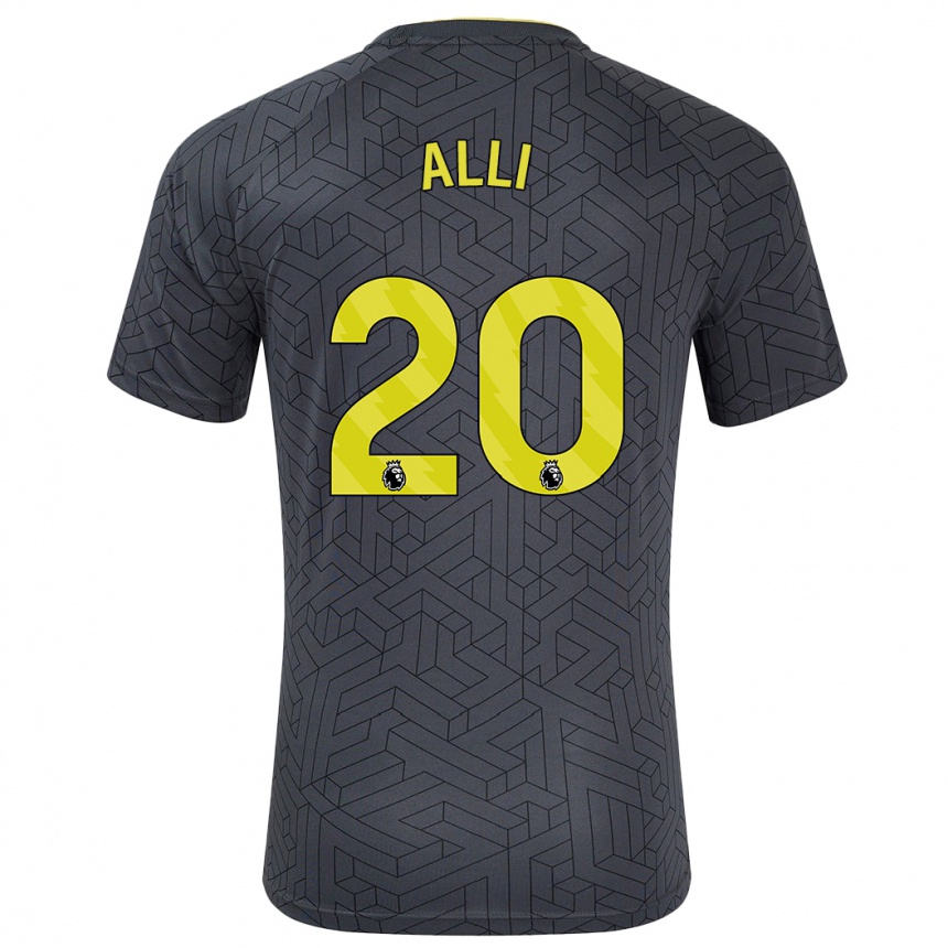 Niño Fútbol Camiseta Dele Alli #20 Negro Amarillo 2ª Equipación 2024/25 México