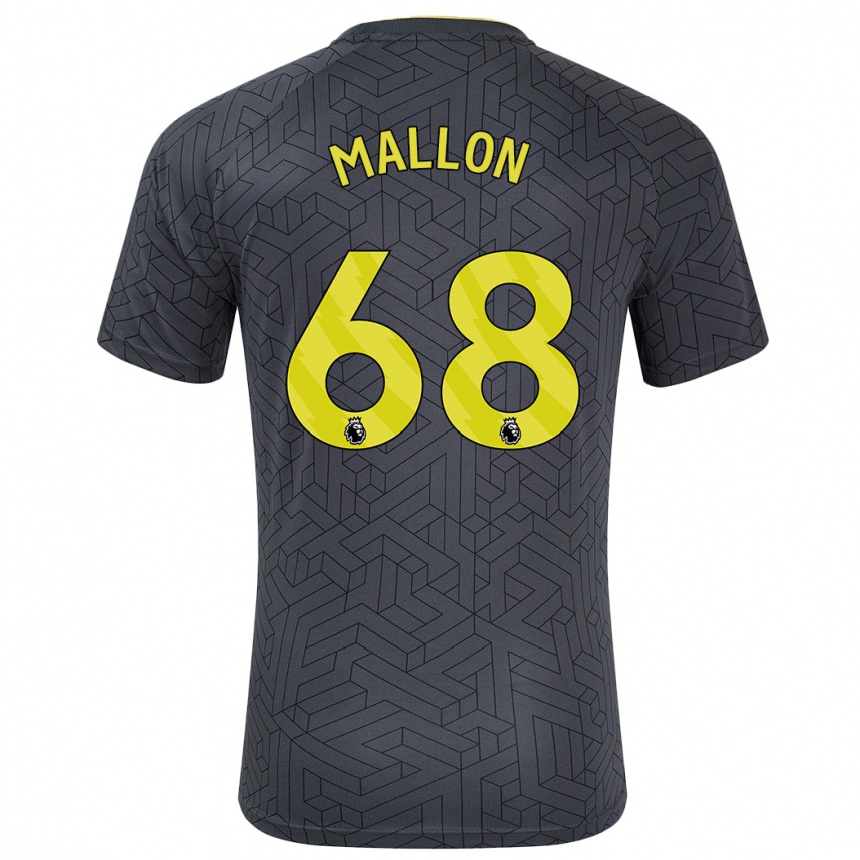 Niño Fútbol Camiseta Mathew Mallon #68 Negro Amarillo 2ª Equipación 2024/25 México