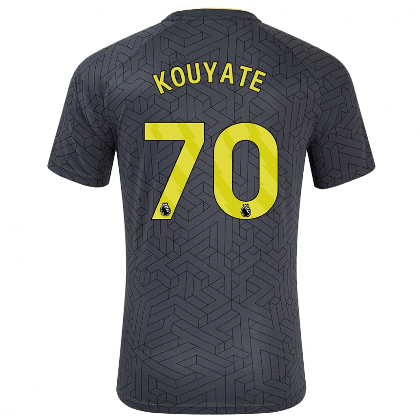 Niño Fútbol Camiseta Katia Kouyate #70 Negro Amarillo 2ª Equipación 2024/25 México