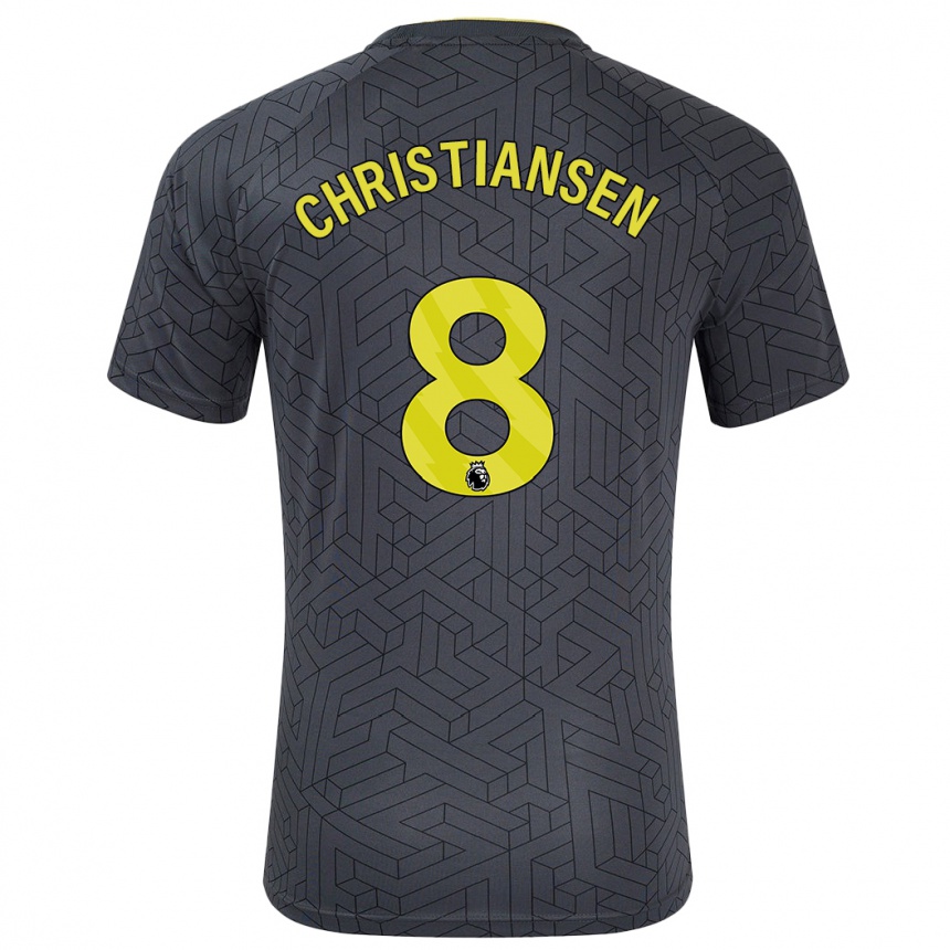 Niño Fútbol Camiseta Izzy Christiansen #8 Negro Amarillo 2ª Equipación 2024/25 México