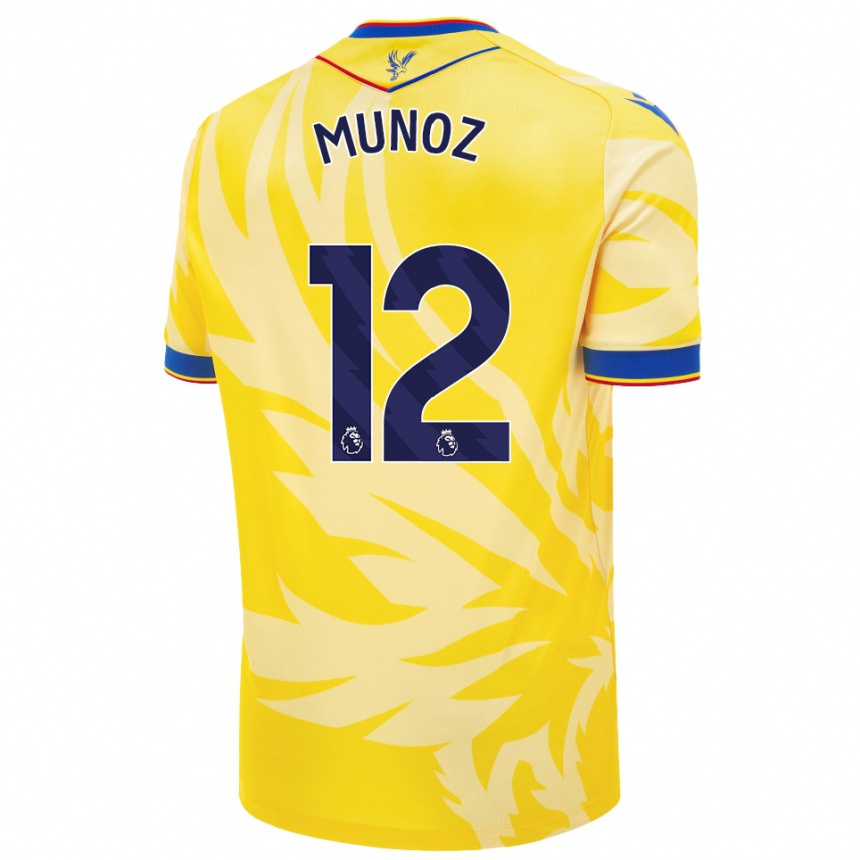 Niño Fútbol Camiseta Daniel Muñoz #12 Amarillo 2ª Equipación 2024/25 México