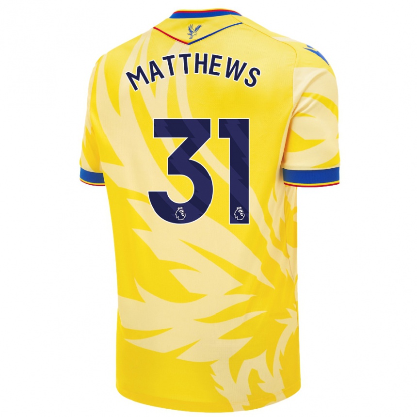 Niño Fútbol Camiseta Remi Matthews #31 Amarillo 2ª Equipación 2024/25 México