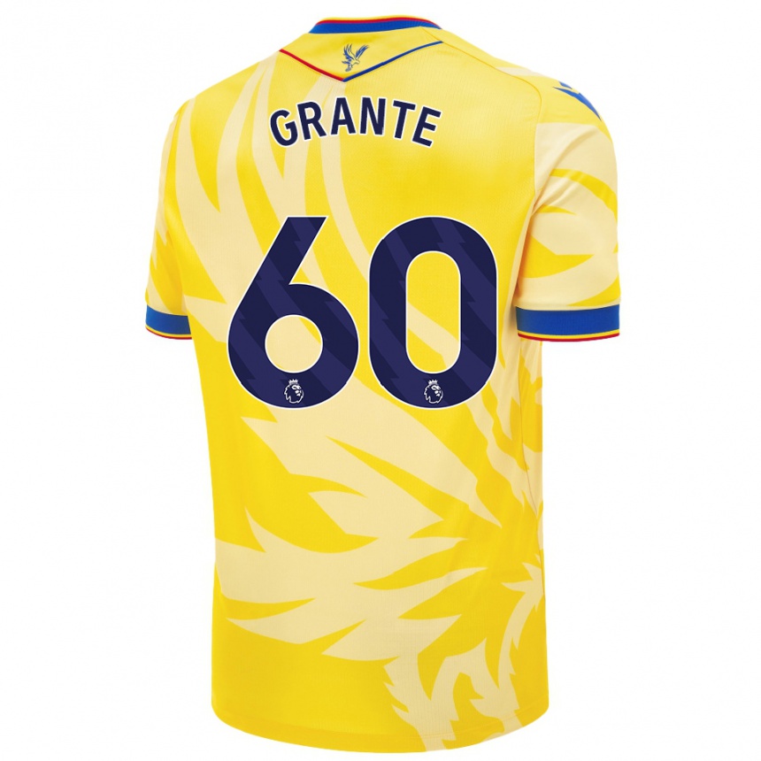 Niño Fútbol Camiseta Jake Grante #60 Amarillo 2ª Equipación 2024/25 México