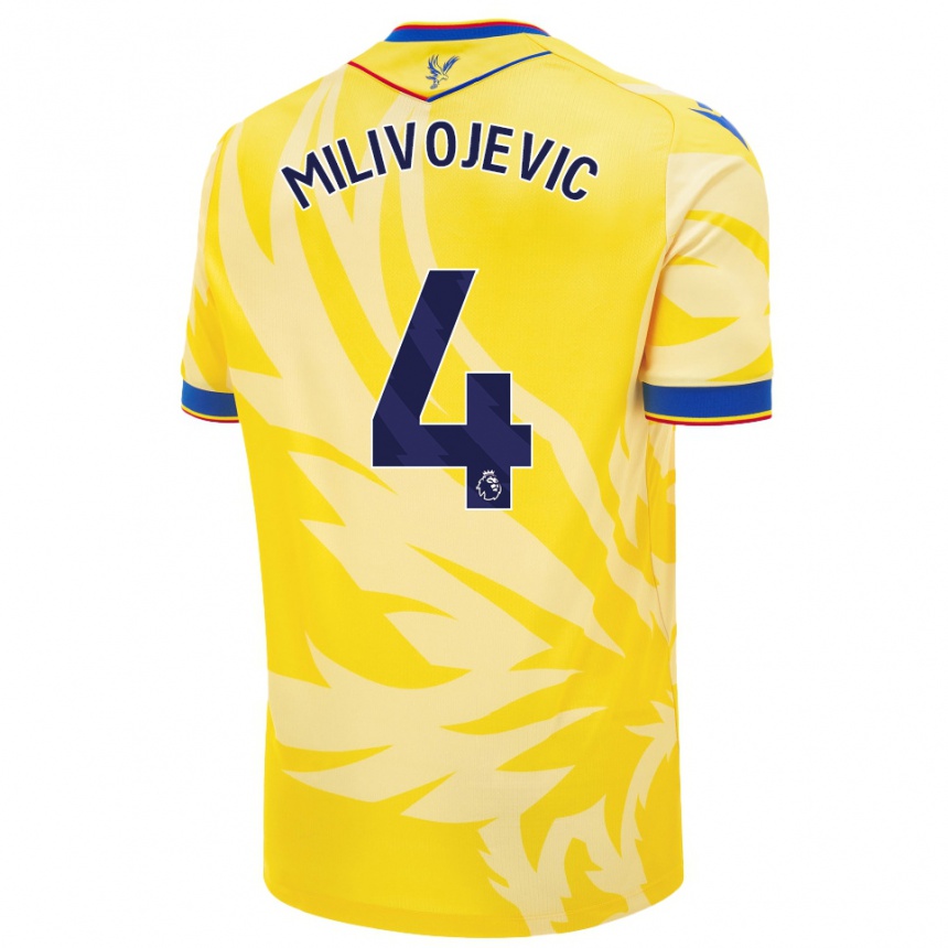 Niño Fútbol Camiseta Luka Milivojevic #4 Amarillo 2ª Equipación 2024/25 México