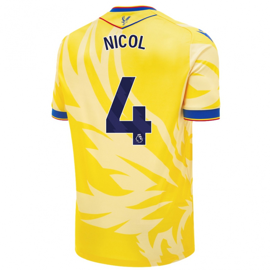 Niño Fútbol Camiseta Leigh Nicol #4 Amarillo 2ª Equipación 2024/25 México