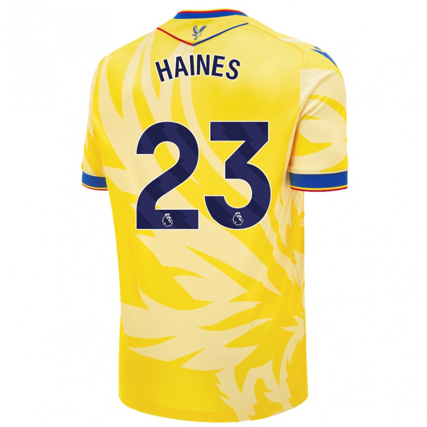 Niño Fútbol Camiseta Coral-Jade Haines #23 Amarillo 2ª Equipación 2024/25 México