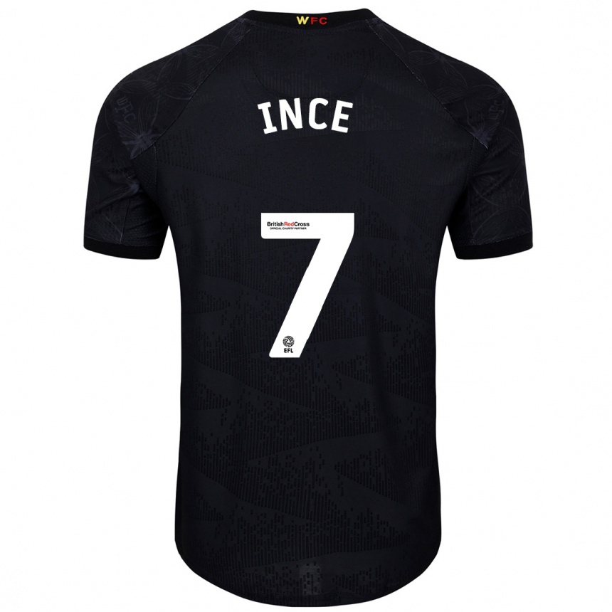 Niño Fútbol Camiseta Tom Ince #7 Negro Blanco 2ª Equipación 2024/25 México